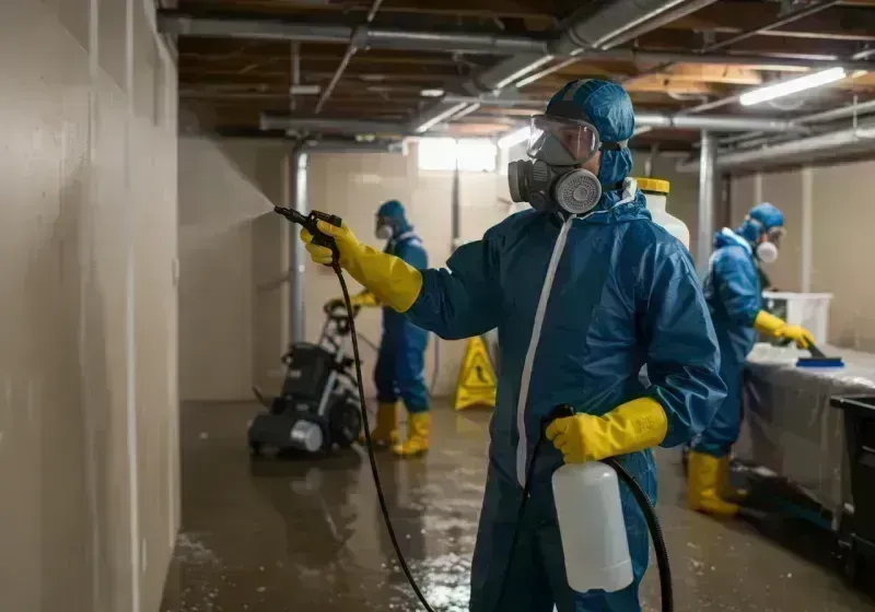 Basement Sanitization and Antimicrobial Treatment process in Monroe County, IL